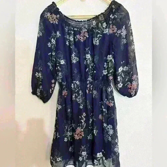 Maurice’s Blue Floral Off the Shoulder Dress - Picture 2 of 3